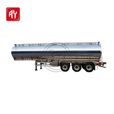 Semi karru tat-tank taż-żejt tal-liga tal-aluminju ta' tliet-fusijiet 40000L mera